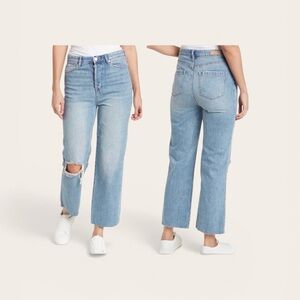 Blank NYC Baxter Ribcage High Rise Straight Crop Jeans Distressed 26